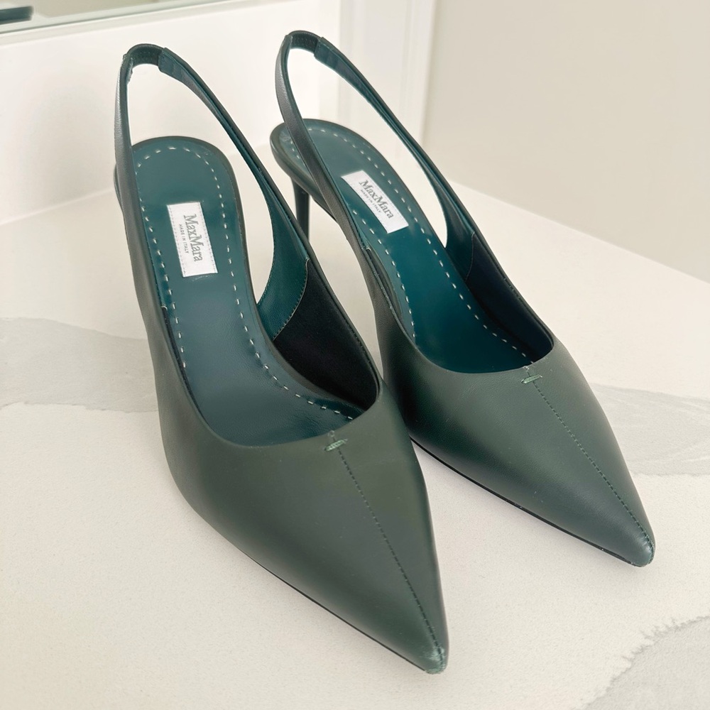 Max Mara Slingback Lambskin Leather Heels (Authentic) – Size 39.5